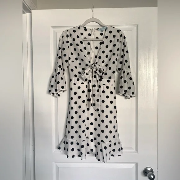 she and sky white dress Short Puff Sleeve Jacquard Bridal Babydoll Dress by She + Sky  Hometown  Heritage Boutique